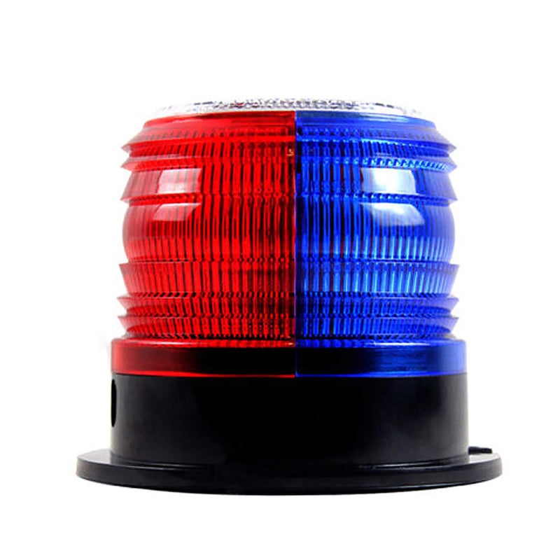 RISOON Solar Strobe Warning Safety Flashing Light/Ceiling Strobe Light, with Strong Magnetic Base Waterproof for Construction, Traffic, Factory, Crane Tower, Boat Navigation (Red+Blue) - Image 1